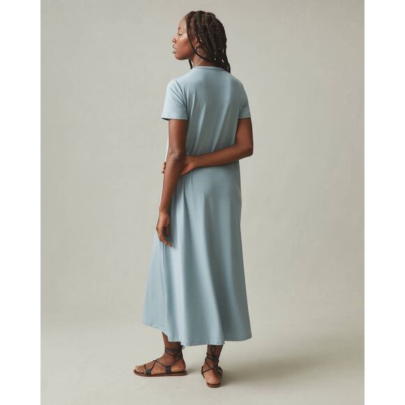 American Giant Women Small Flex Maxi Dress Soft Lightweight Pockets Comfy Basic - Picture 3 of 10